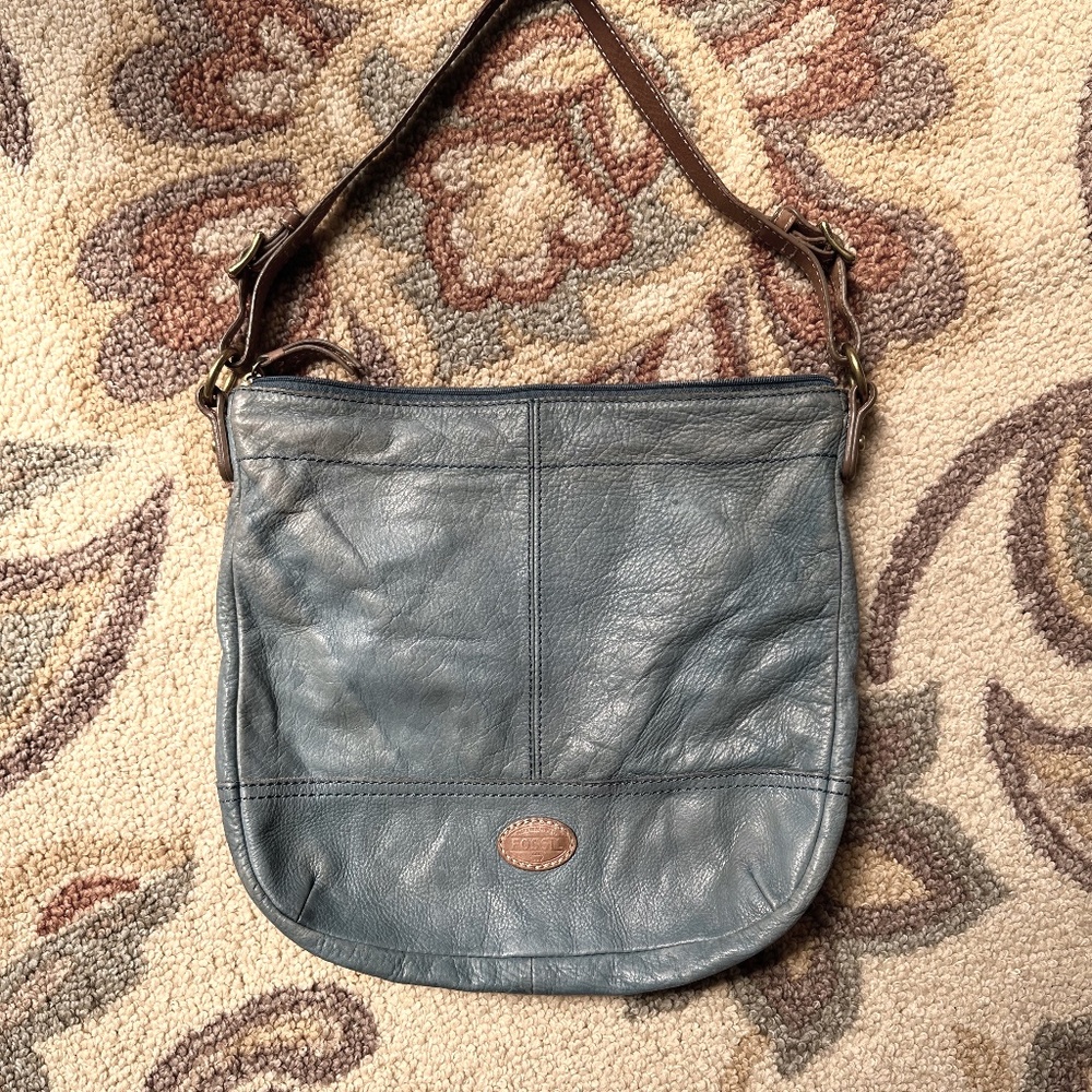 Fossil Leather Boho Shoulder Bag